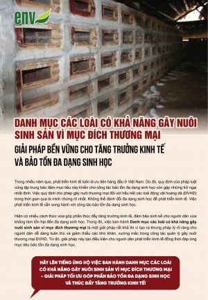 DANH MỤC CÁC LOÀI CÓ KHẢ NĂNG GÂY NUÔI SINH SẢN VÌ MỤC ĐÍCH THƯƠNG MẠI