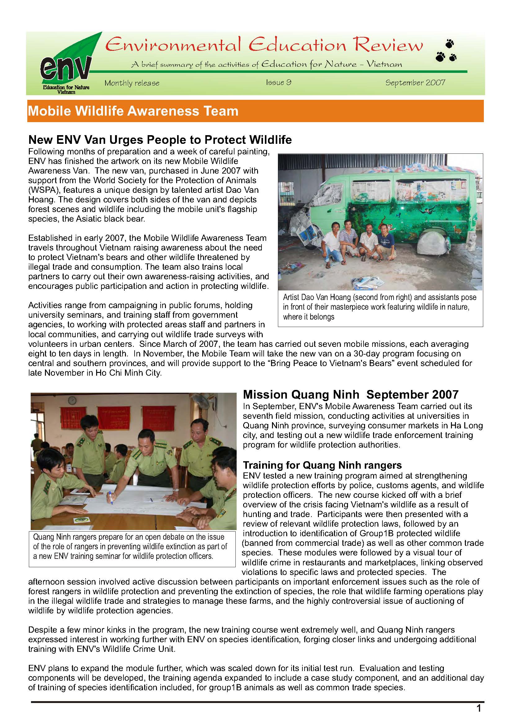 Bản tin tháng 9/2007