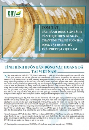 Các hành động cấp bách ngăn chặn tình trạng buôn bán động vật hoang dã trái phép tại Việt Nam