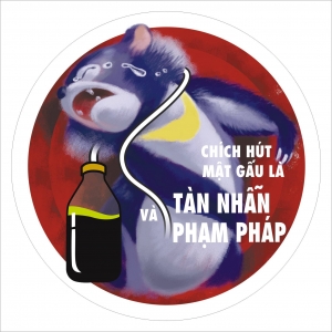 Sticker Chích hút mật gấu là tàn nhẫn và phạm pháp