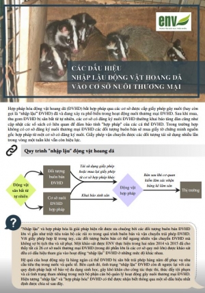 Các dấu hiệu nhập lậu động vật hoang dã vào cơ sở nuôi thương mại